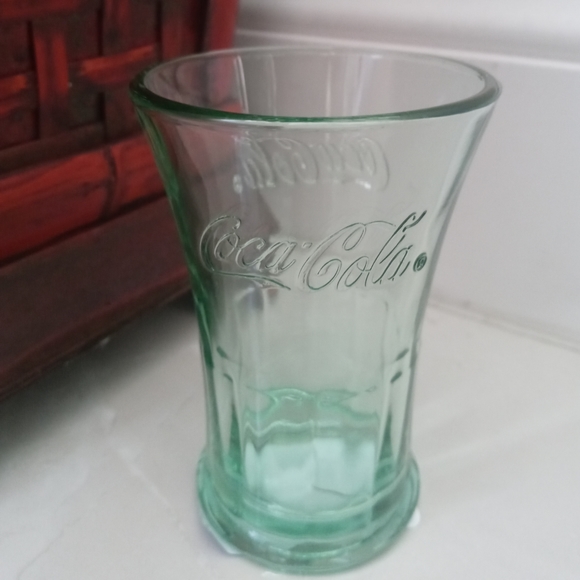 Vintage Green Coca Cola Glass Cup - Picture 1 of 2